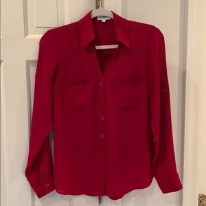 Express Red Portofino Shirt / Blouse Size S